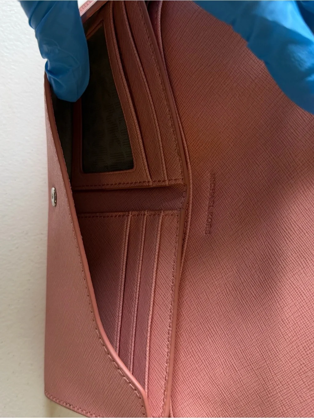 Michael Kors Juliana Saffiano Leather Large Flap Leather Wallet-Pale Pink